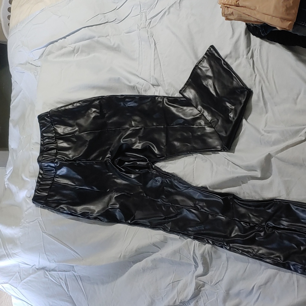 PrettyLittleThing Size 12 Black Faux Leather